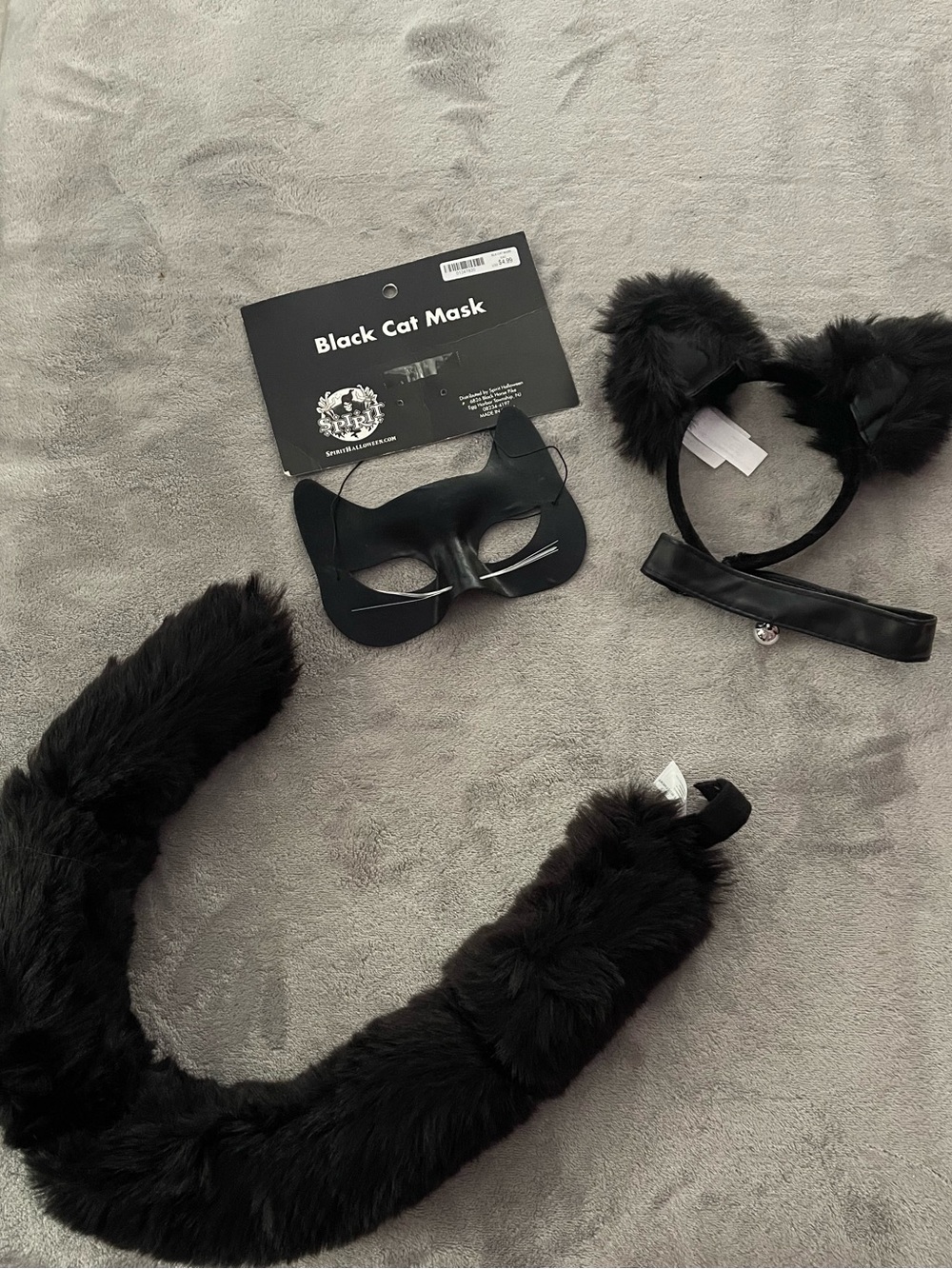 Halloween Spirit Black Cat Mask & Furry Accessory Set
